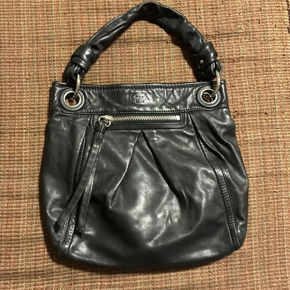 Coach Black Leather Handbag - Picture 1 of 6